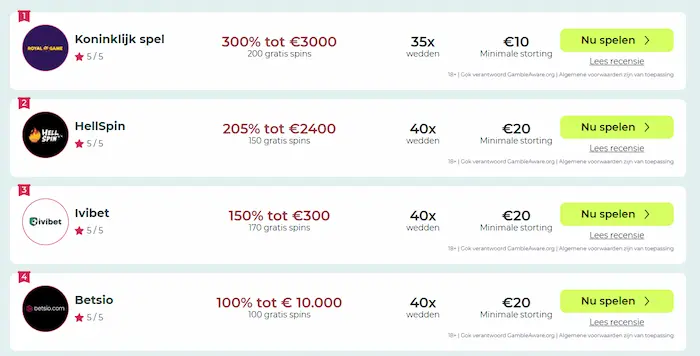 Maneki Casino Nederland spellen